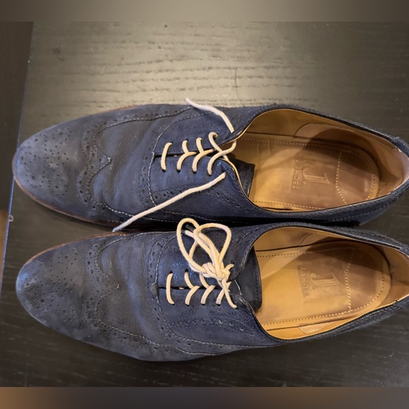 J Shoes Men’s Size 13 Blue Wing-Tip Oxfords - Picture 2 of 3
